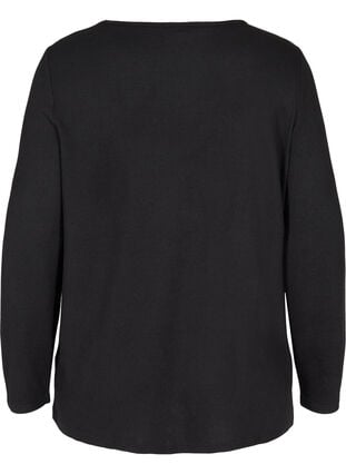 Langærmet bluse med nitter, Black w. Shiny Studs, Packshot image number 1