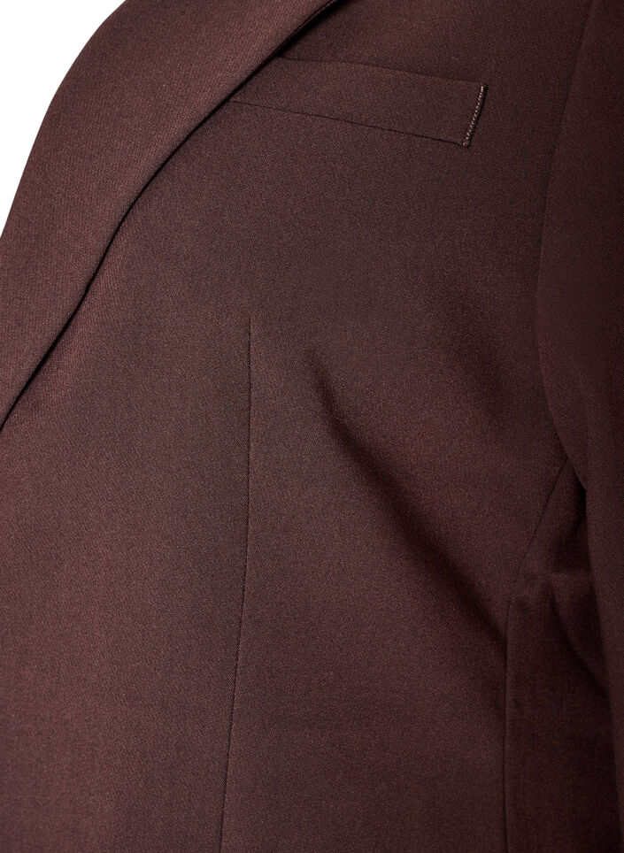 Klassisk blazer med enkel knaplukning, Brun, Packshot image number 4