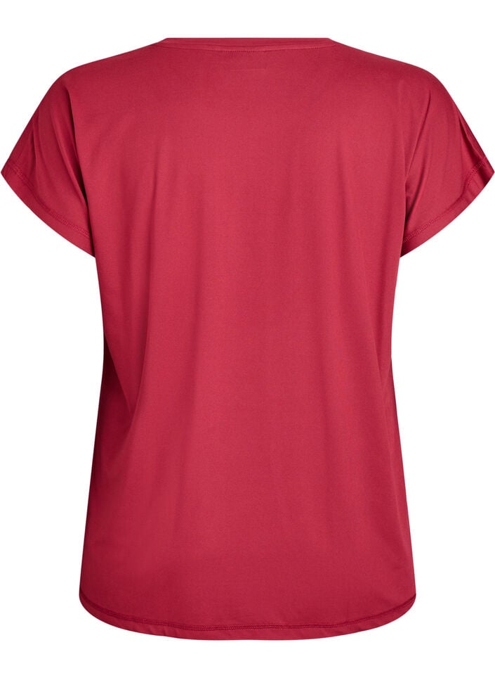 Ensfarvet tr&aelig;nings t-shirt, R&oslash;d, Packshot