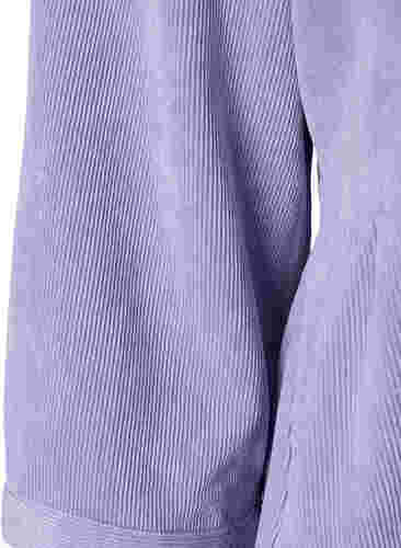 Fløjlskjole med 3/4 ærmer og knapper, Wisteria, Packshot image number 3