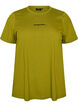 T-shirt i bomuld med tekstbadge, Gr&oslash;n, Packshot image number 0