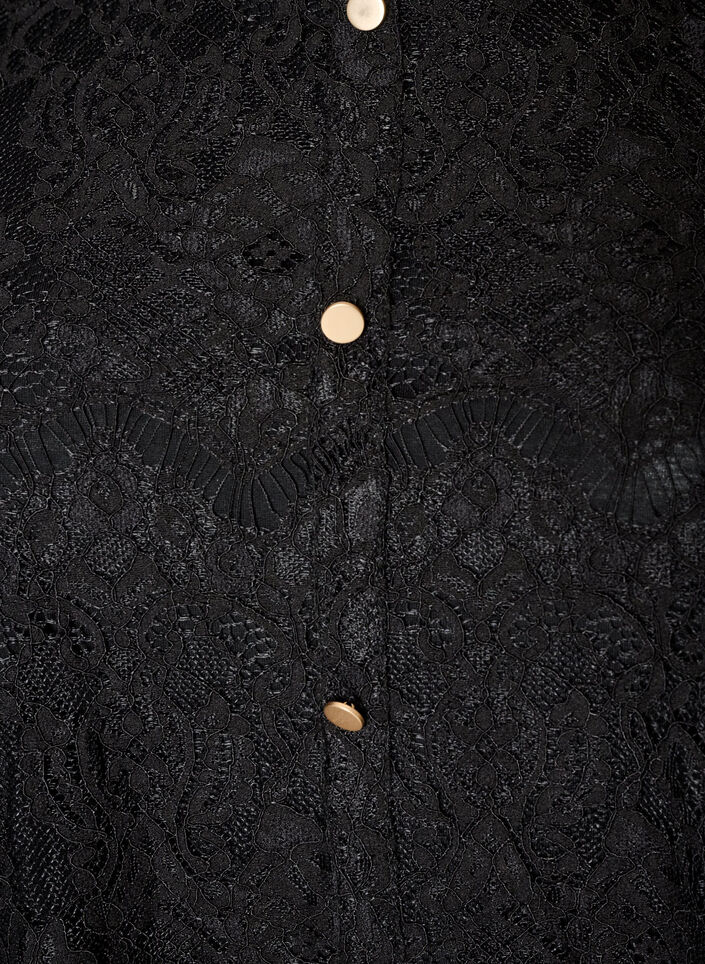 Blondebluse med dekorative knapper, Sort, Packshot image number 2