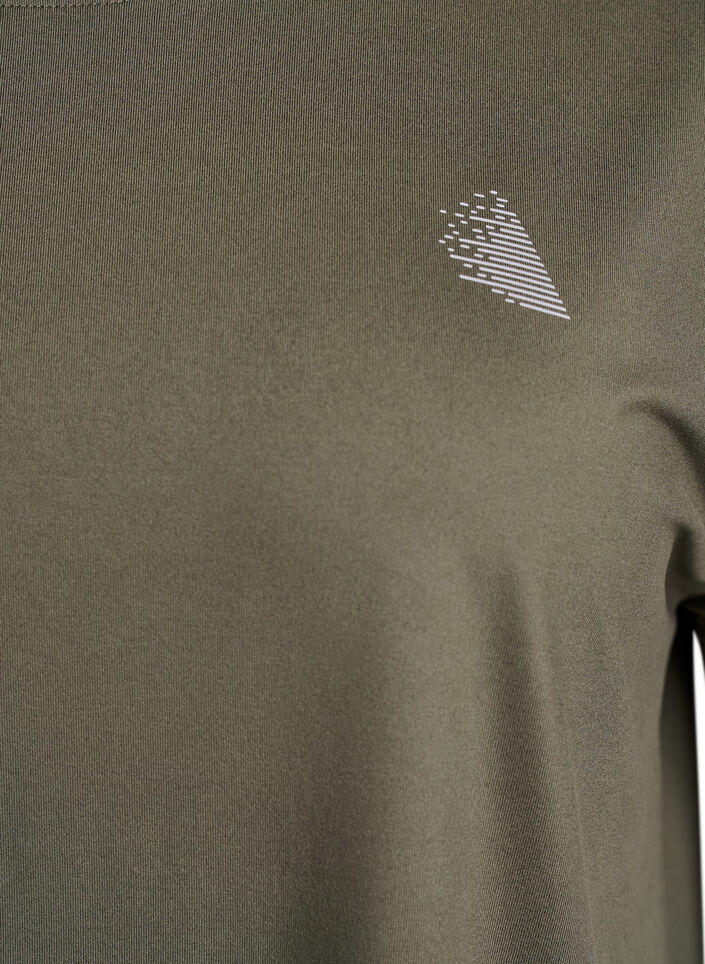 Ensfarvet tr&aelig;nings t-shirt, Gr&oslash;n, Packshot image number 2