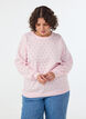 Strikbluse med sm&aring; prikker, Lyser&oslash;d, Model image number 0