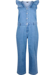 Denim buksedragt med fl&aelig;ser, Light Blue Denim
