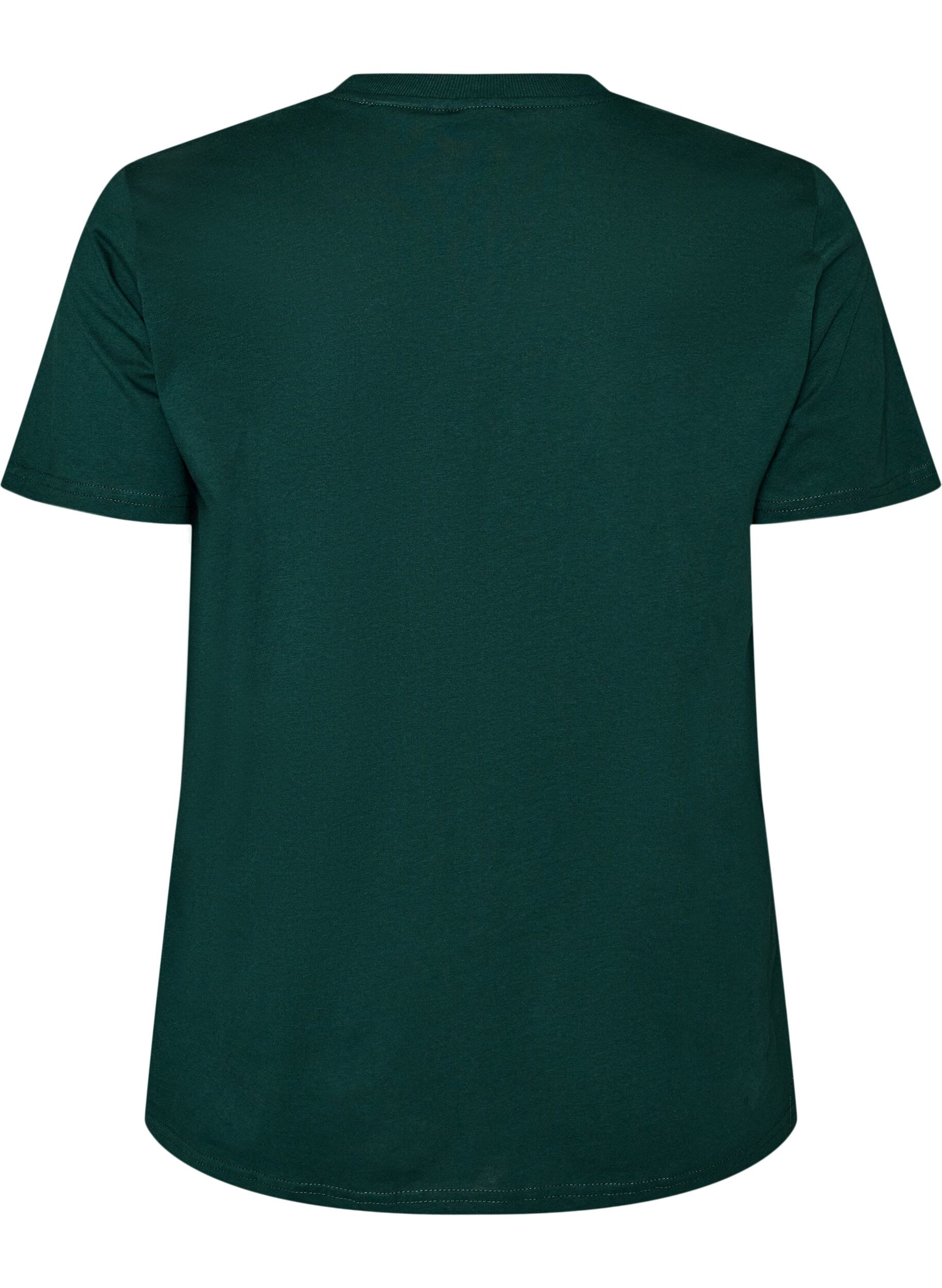 ZizziBasis t-shirt i bomuld med rund hals , Gr&oslash;n, Packshot image number 1