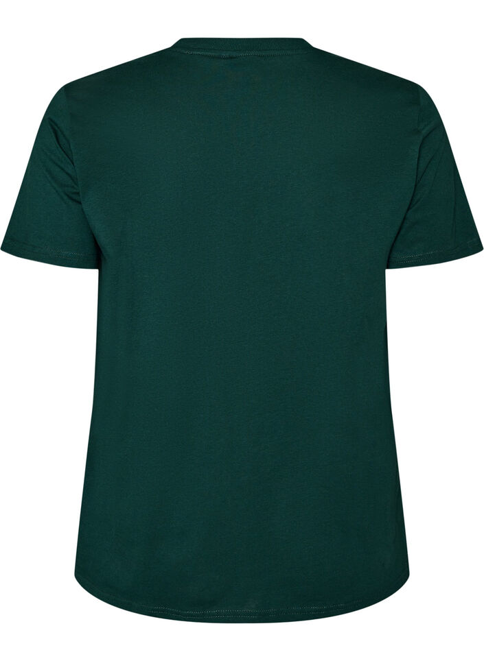Basis t-shirt i bomuld med rund hals , Gr&oslash;n, Packshot image number 1