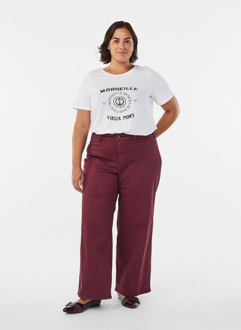 T-shirt med motiv , Hvid, Model image number 1