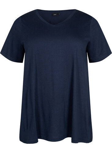 Kortærmet t-shirt med a-shape, Navy Blazer, Packshot image number 0