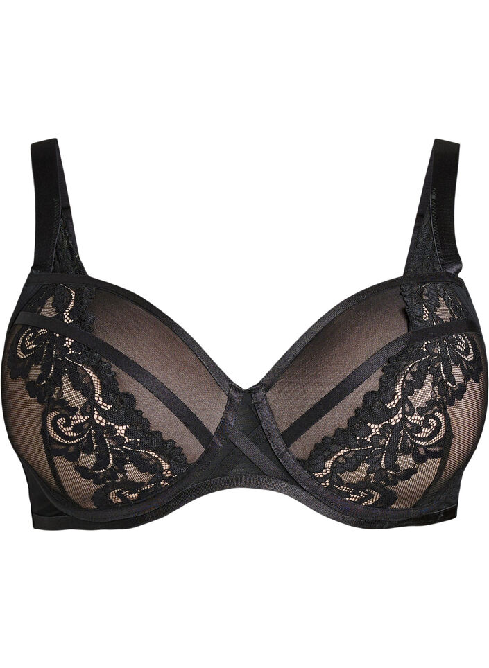 Formst&oslash;bt bh med b&oslash;jle og blomsterblonde, Sort, Packshot image number 0