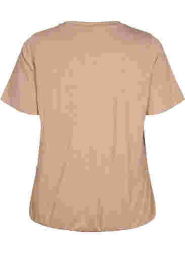 Meleret t-shirt med elastikkant, Natural Mél, Packshot image number 1