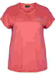 Ensfarvet trænings t-shirt, Garnet Rose