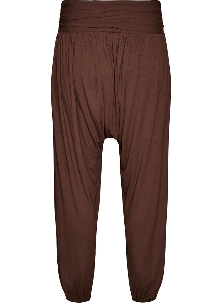 L&oslash;stsiddende haremsbukser, Brun, Packshot image number 1