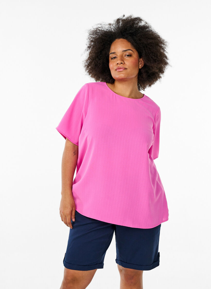 Chino shorts med lommer, Blå, Model image number 0