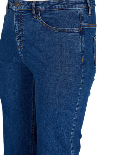 Højtaljede Gemma jeans med straight fit, Dark blue, Packshot image number 2