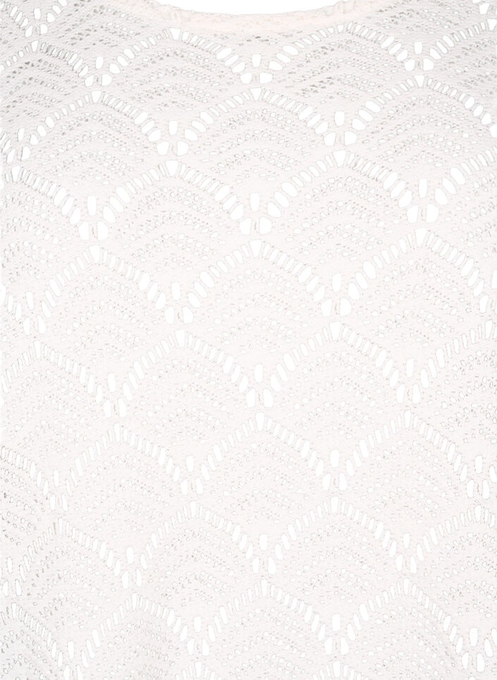 Crochet bluse med 3/4 ærmer, Sandshell, Packshot image number 2