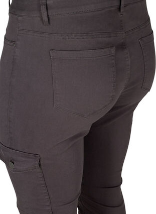 Tætsiddende bukser med lommer, Grey, Packshot image number 3