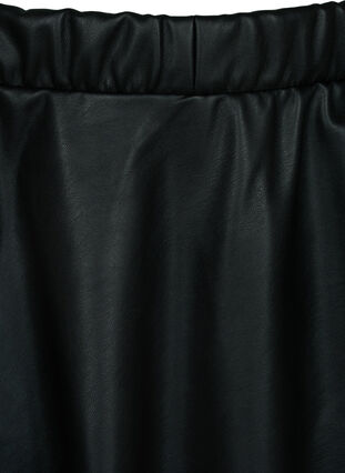 Løs nederdel i imiteret læder, Black, Packshot image number 2