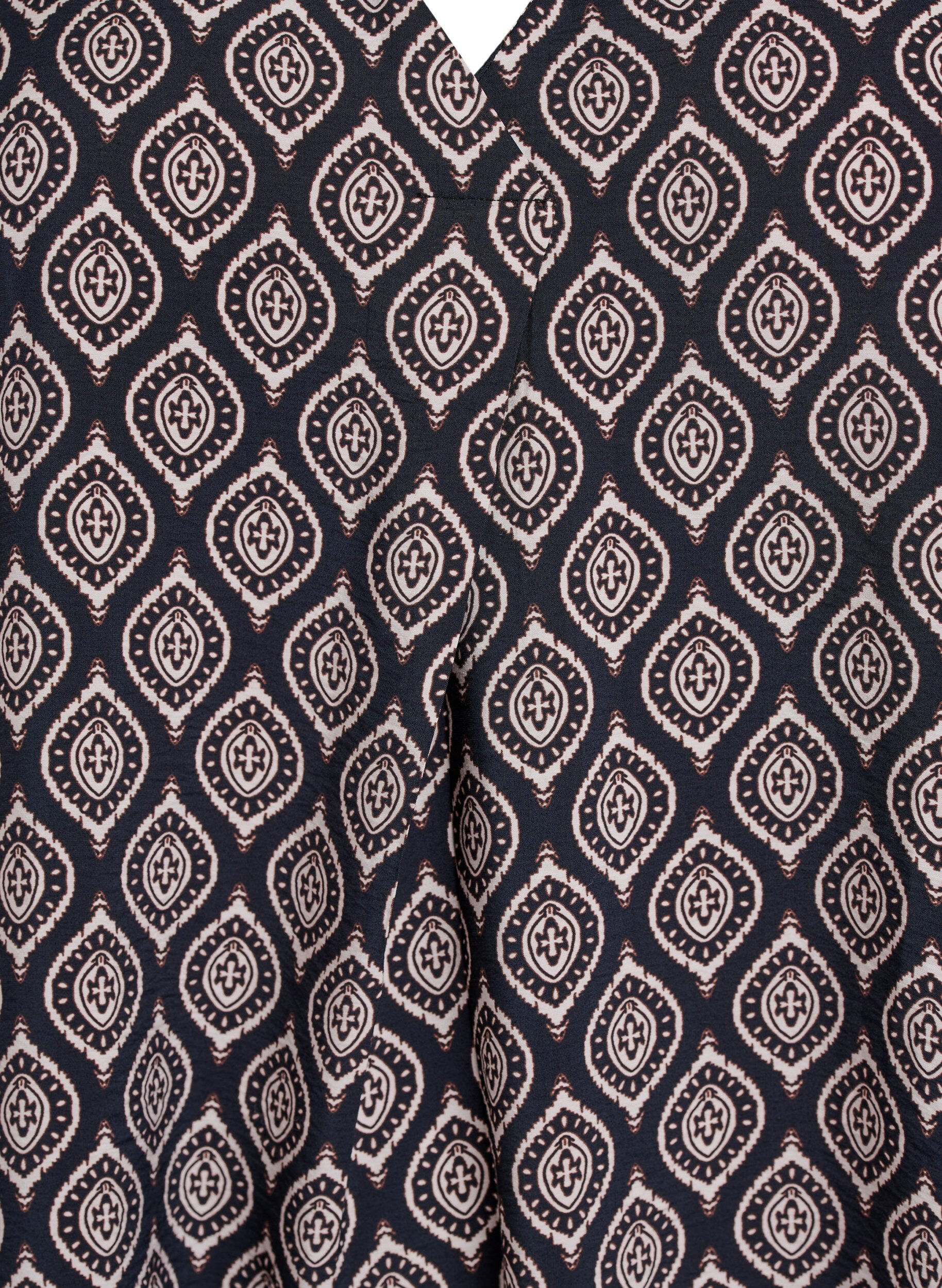 Zizzi V-hals kjole i viskose, Bl&aring;, Packshot image number 2