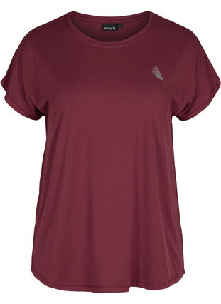Ensfarvet trænings t-shirt, Pomegranate, Packshot image number 0