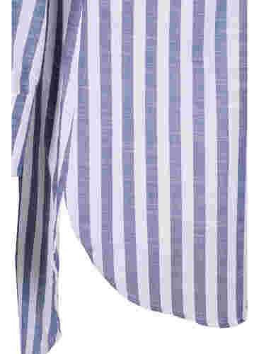 Lang stribet skjorte i bomuld, Blue Y/D, Packshot image number 3