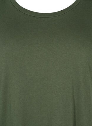 T-shirt kjole i bomuld med slids, Thyme, Packshot image number 2