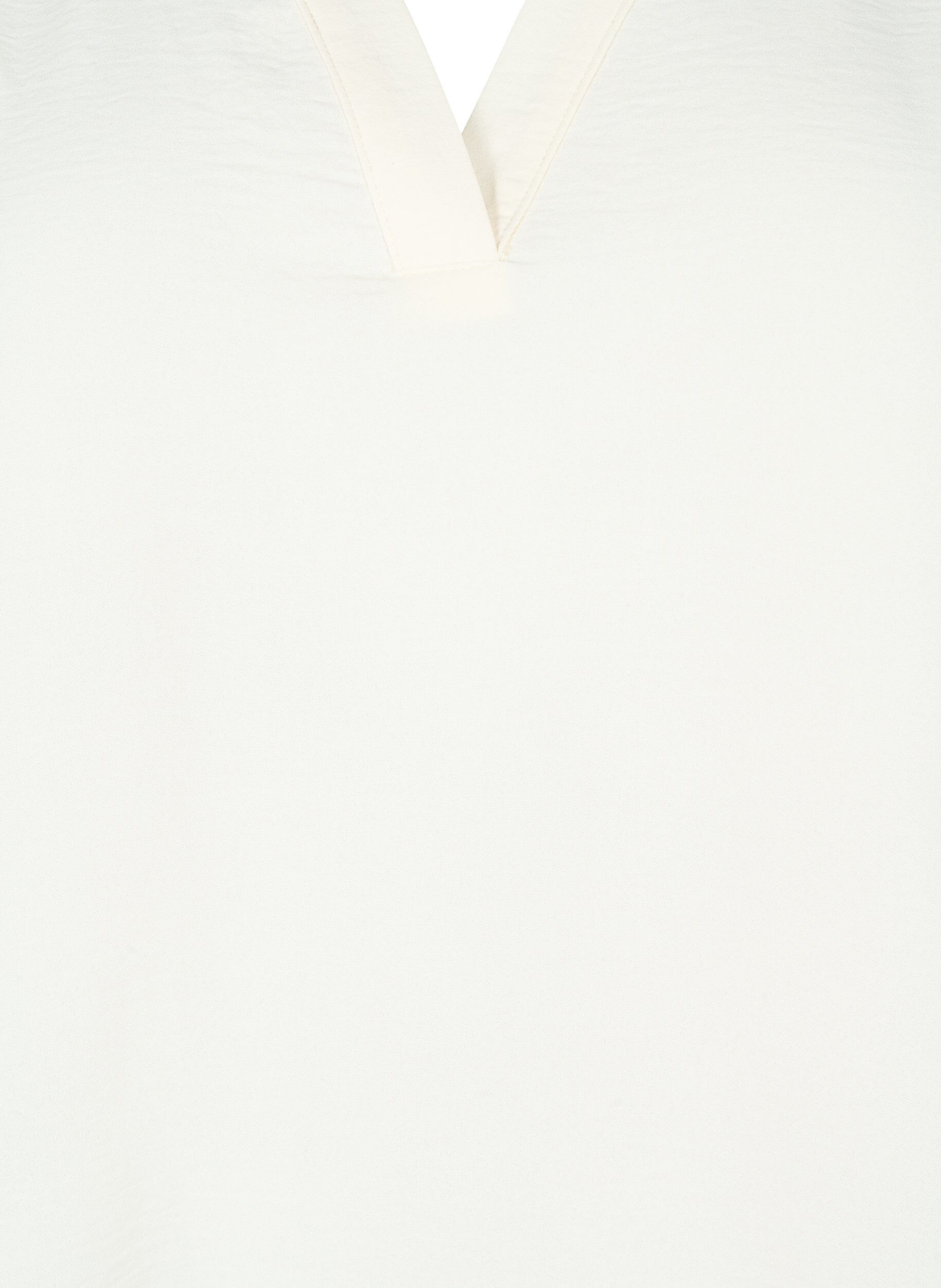 Zizzi &AElig;rmel&oslash;s top med rynkedetaljer, Vanilla, Packshot image number 2