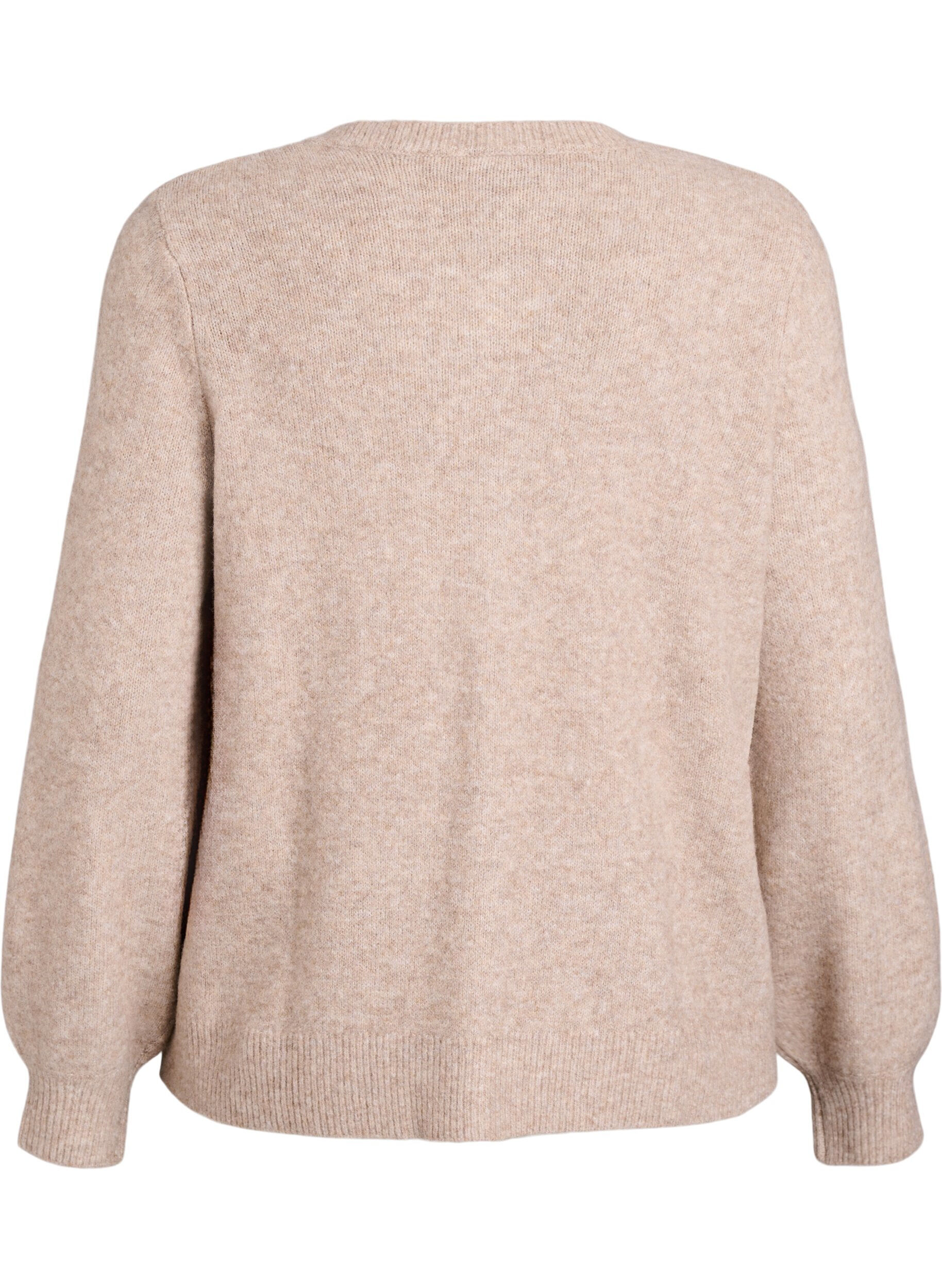 ZizziCardigan med hjerteformede knapper, Beige, Packshot image number 1
