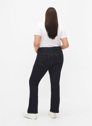 Ellen bootcut jeans med høj talje, Raw Unwash, Model image number 1