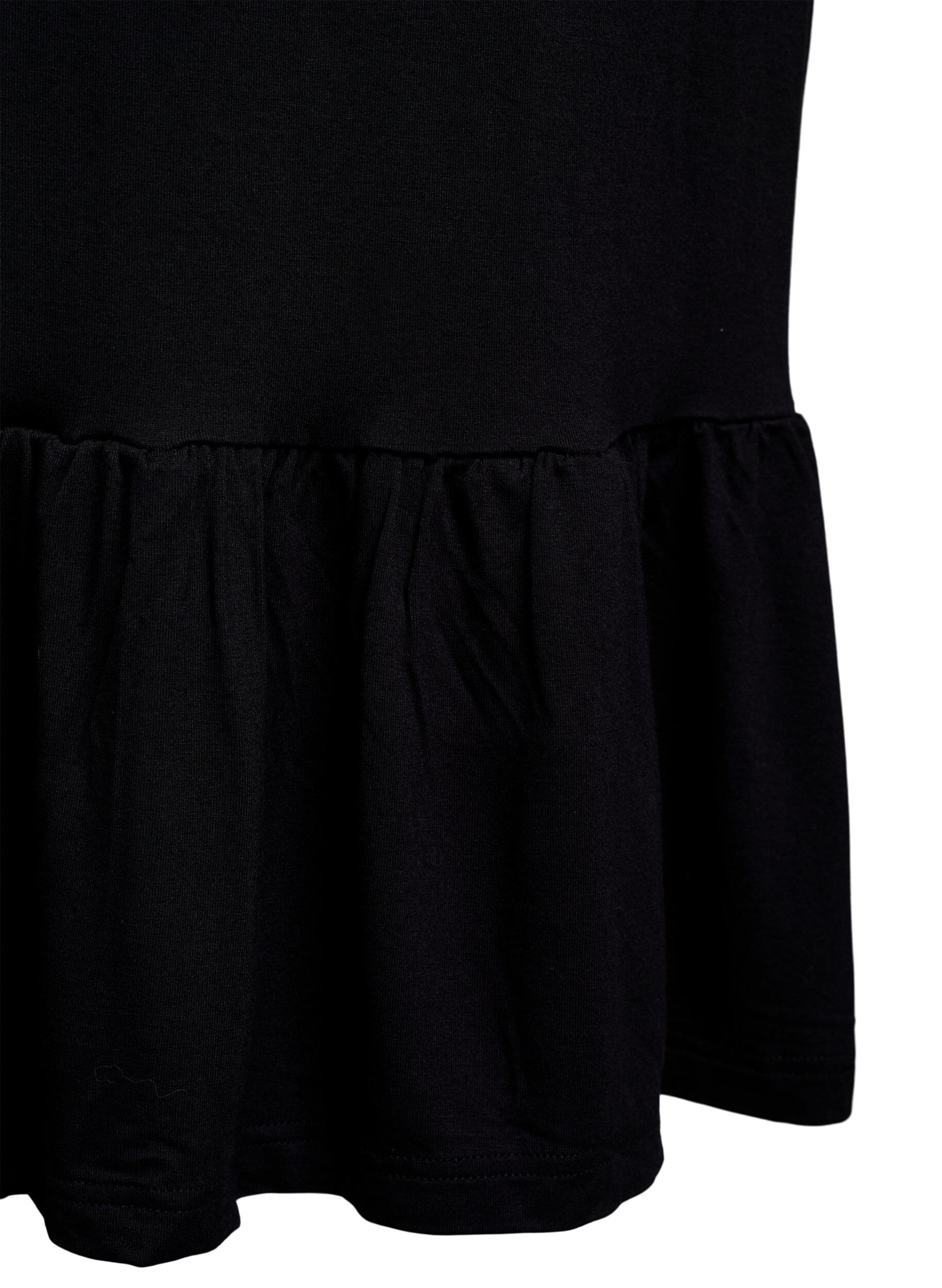 Zizzi Strandkjole i viskose med flettede stropper, Sort, Packshot image number 3