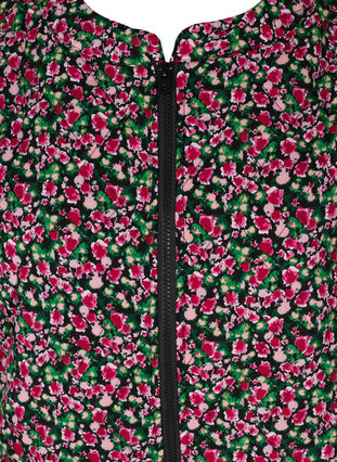 Bomberjakke med blomsterprint , Black AOP, Packshot image number 2