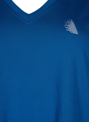 Løs trænings t-shirt med v-hals, Blue Opal, Packshot image number 2