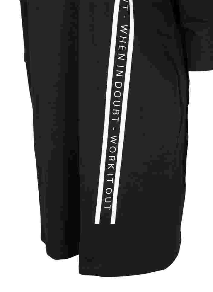 Sweatkjole med 3/4 ærmer og hætte, Black, Packshot image number 3