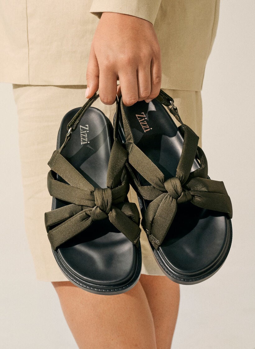 Sandal med knudedetalje, Gr&oslash;n, Image image number 0