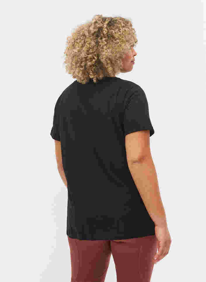 Trænings t-shirt med print, Black w. copper logo, Model image number 1