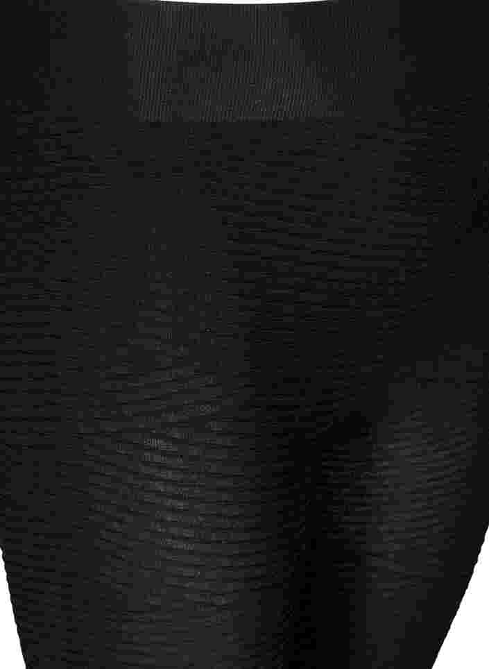 Leggings med struktur og elastik, Black, Packshot image number 2