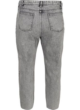 Cropped mom fit Mille jeans med løs pasform, Grey acid wash, Packshot image number 1