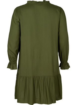 Viskose kjole med binde detalje, Rifle Green, Packshot image number 1