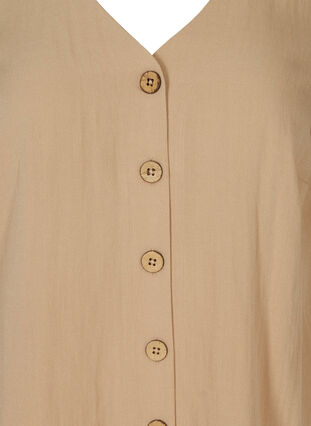 Viskose bluse med knapper og v-hals, Light Taupe , Packshot image number 2