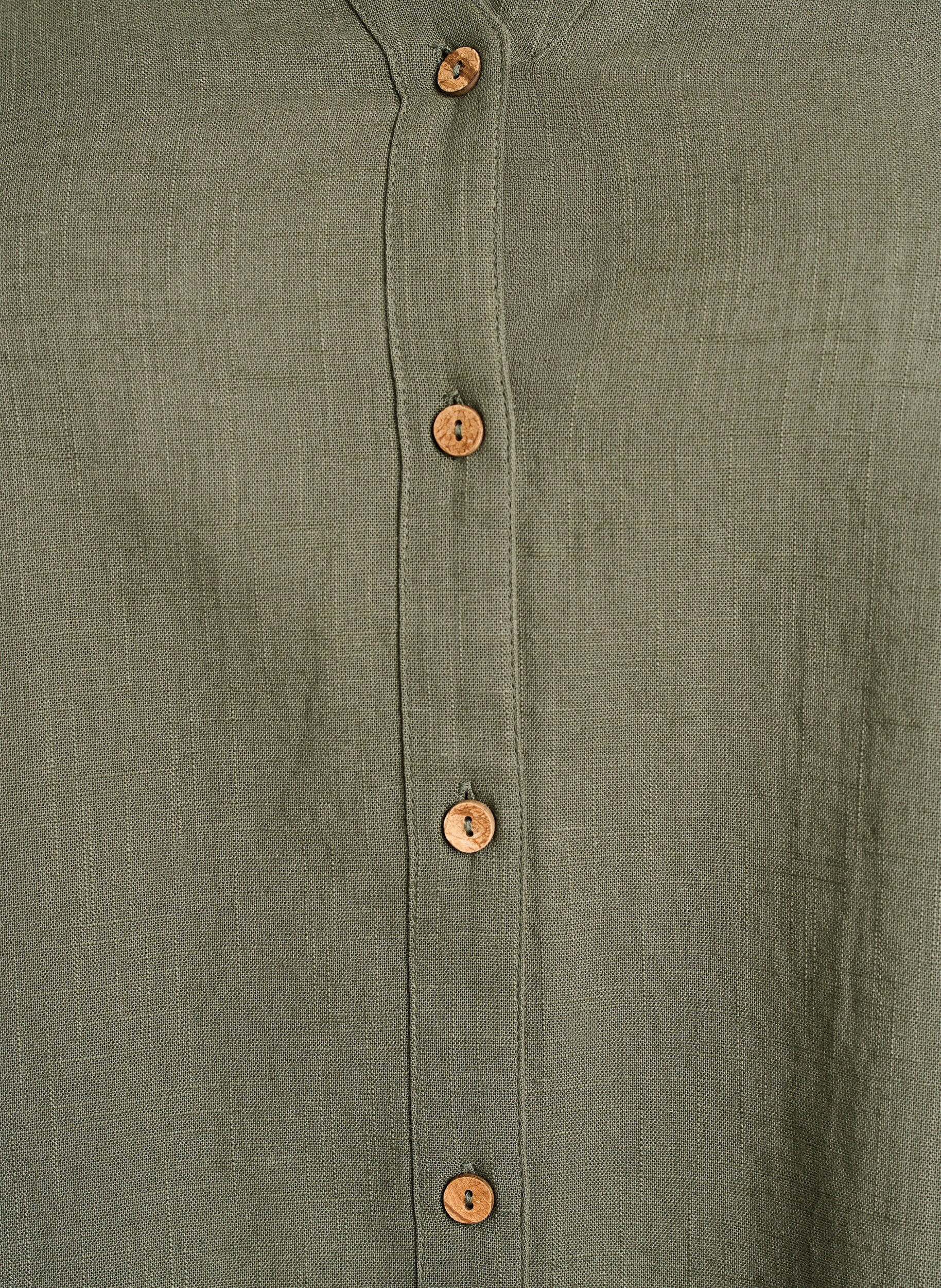 ZizziSkjortebluse i bomuld med V-udsk&aelig;ring, Gr&oslash;n, Packshot image number 2