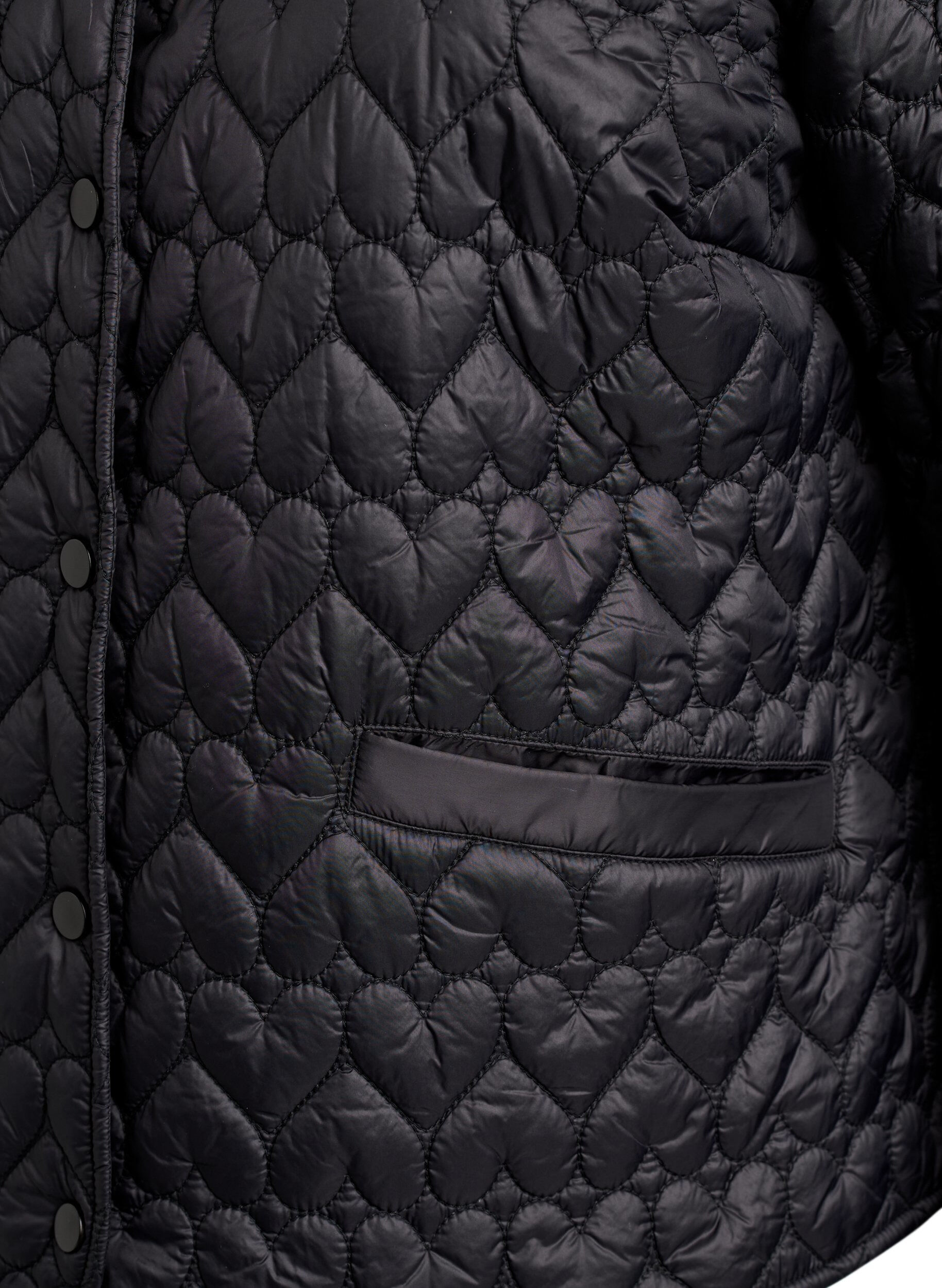 ZizziLet vatteret jakke med dekorativ quiltning, Sort, Packshot image number 3