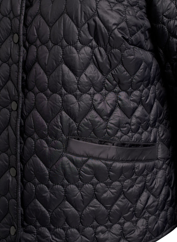 Let vatteret jakke med dekorativ quiltning, Sort, Packshot image number 3