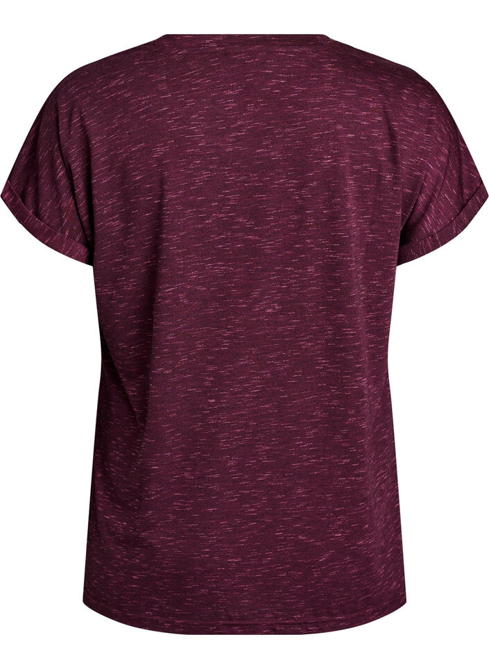 L&oslash;s tr&aelig;nings t-shirt med korte &aelig;rmer, M&oslash;rk Bordeaux, Packshot image number 1