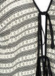 Hæklet cardigan med bindebånd, Black White, Packshot image number 2
