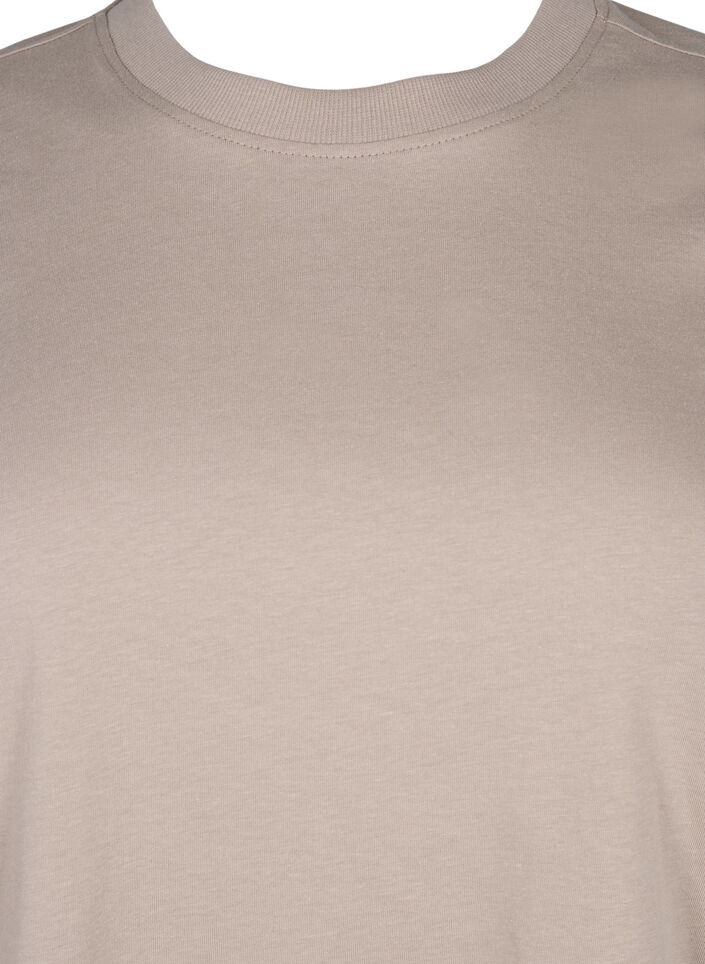 Basis t-shirt i bomuld med rund hals, Beige, Packshot image number 2
