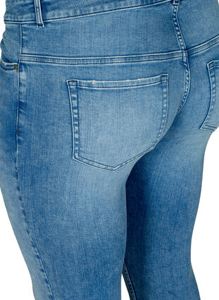 Slim fit Emily jeans med normal taljehøjde, Blue denim, Packshot image number 3