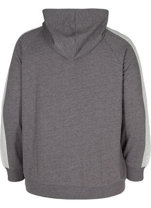 Sweatshirt med hætte og lomme, Dark Grey Melange, Packshot image number 1