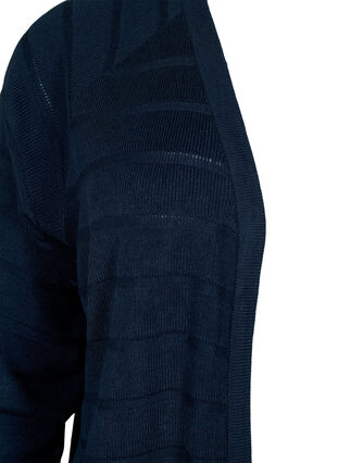 Strikcardigan med tone-i-tone striber, Navy Blazer, Packshot image number 2