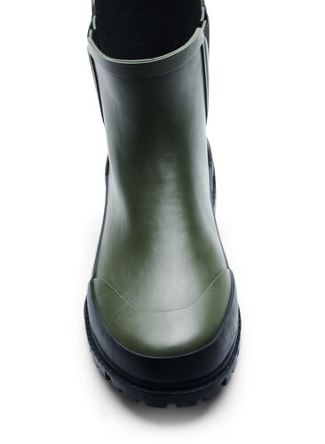 Kort gummistøvle med wide fit , Army Green/Black, Packshot image number 3