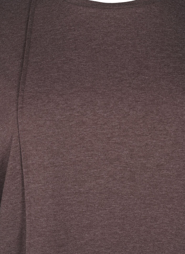 Løs jerseybluse med sømdetaljer, Brun, Packshot image number 2